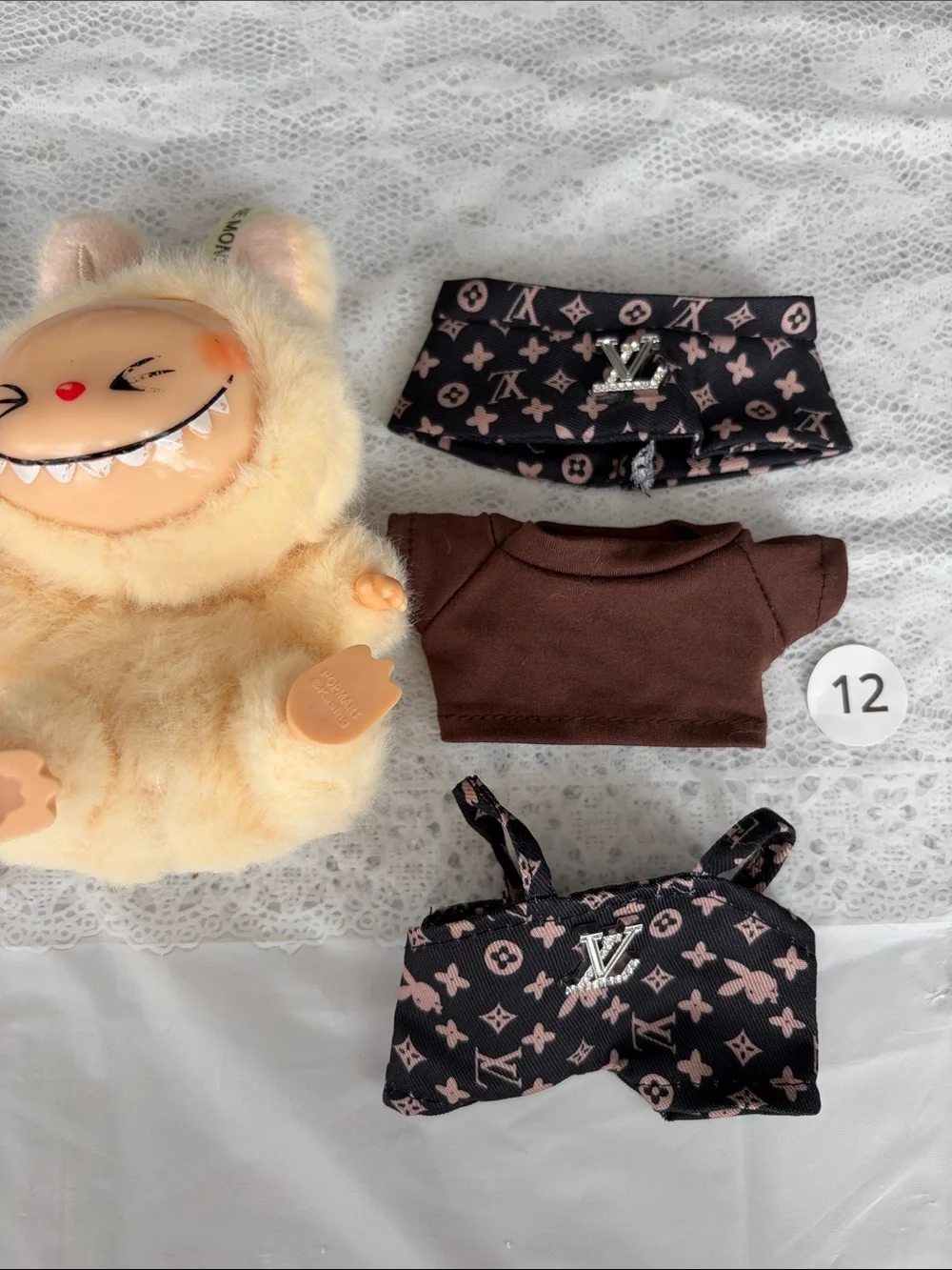 #12, Three Piece LV Logo Outfit for Labubu doll(No Doll)